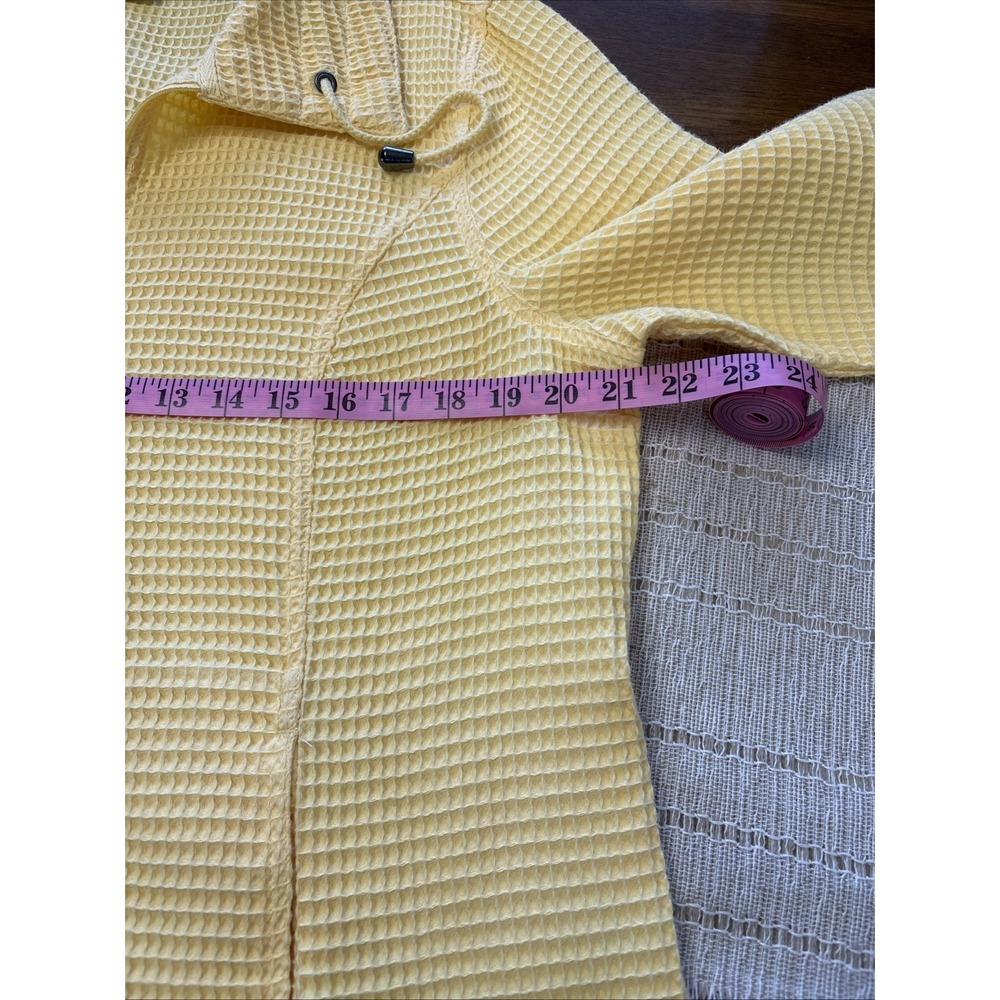 CHRISTOPHER & BANKS WOMEN'S YELLOW COTTON WAFFLE WEAVE CASUAL JACKET SIZE Large - Picture 6 of 12